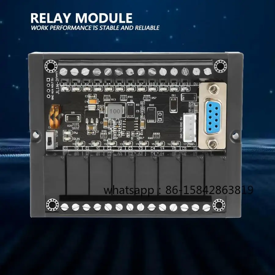 FX1N-20MR PLC Industrial Control Board 1AD+1DA 12 IN 8 OUT Relay Delay Module With Shell Programming Cable relay Output DC10-28V