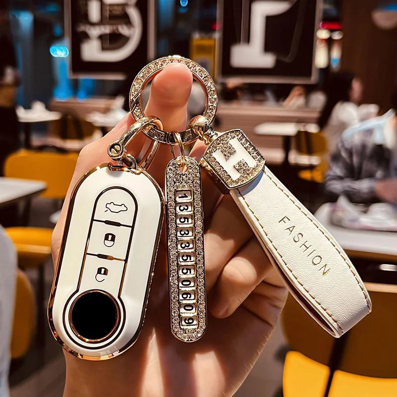 Car Key Case for Fiat Ducato 500 500L Panda Grande Punto Lancia Musa Bravo 3 Buttons Remote Fob Cover Shell Keychain Accessories