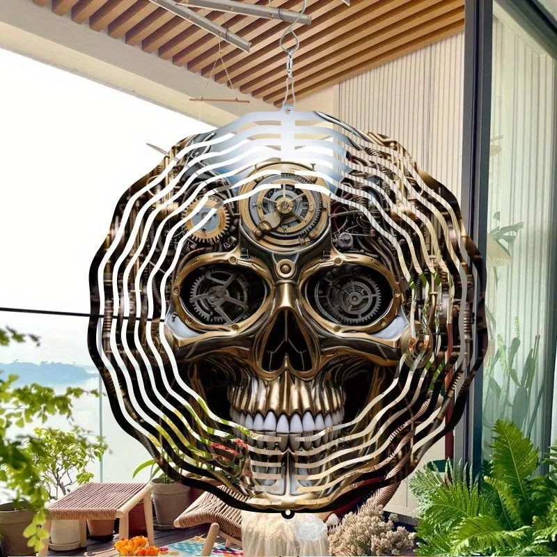 CIFbuy 360° Rotating Wind Spinner Kaleidoscope Metal Wind Chime Garden Yard Patio Outdoor Hanging Decor