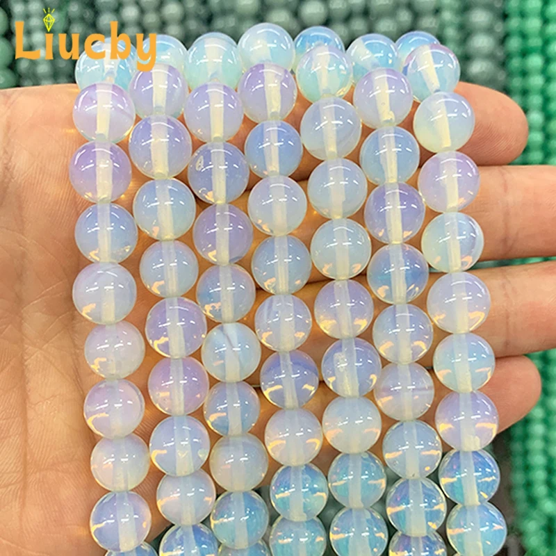 4/6/8/10/12mm Natural Stone Beads white Opal Bracelets matte Round Beads For Jewelry Making DIY Bracelets Accessories 15\'\'Strand