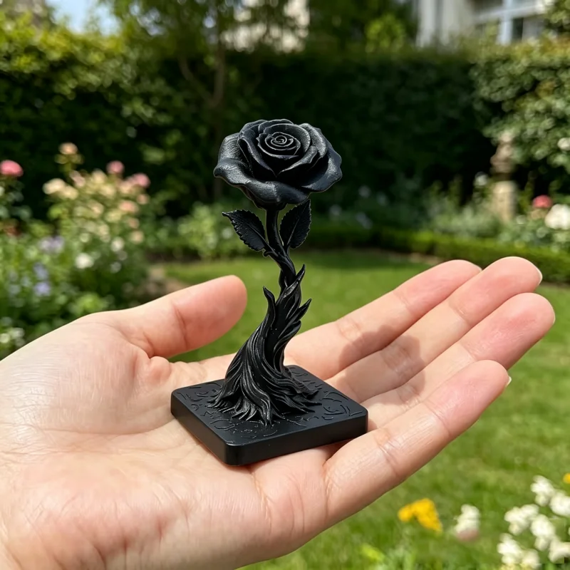 Twisted Root Single Rose Figurine,3D Printed Flower Sculpture For Dining Table Sideboard Living Room Cabinet Romantic Decor Gift