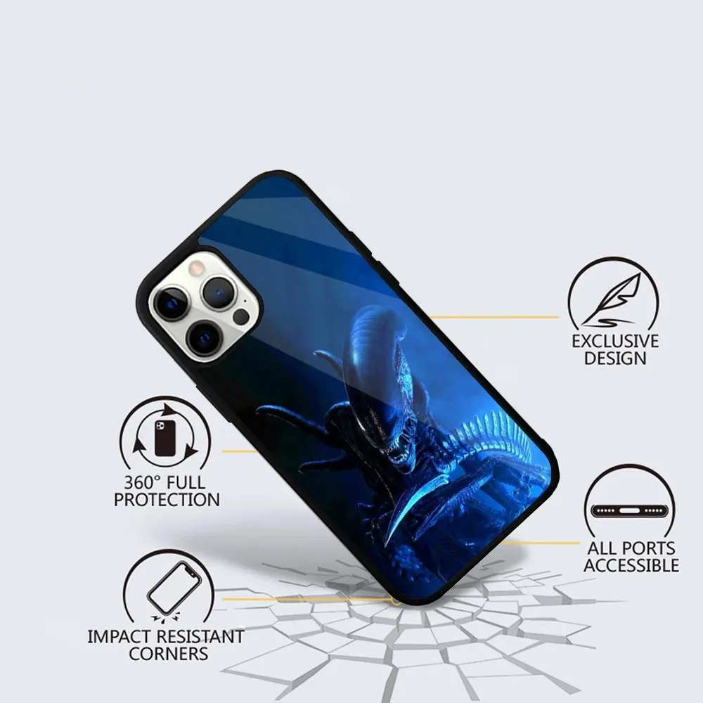 Movie Alien Xenomorph Phone Case For iPhone 15,14,13,12,11,Plus,Pro,Max Mini Magsafe Magnetic Wireless Charging