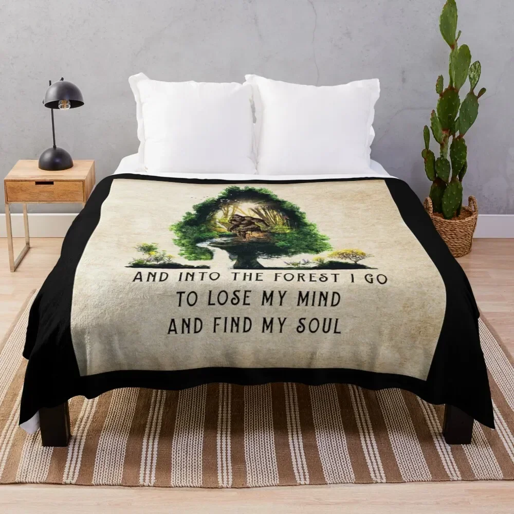 Bigfoot Knowledge Camping And into the forrest Throw Blanket Softest Hair Blankets