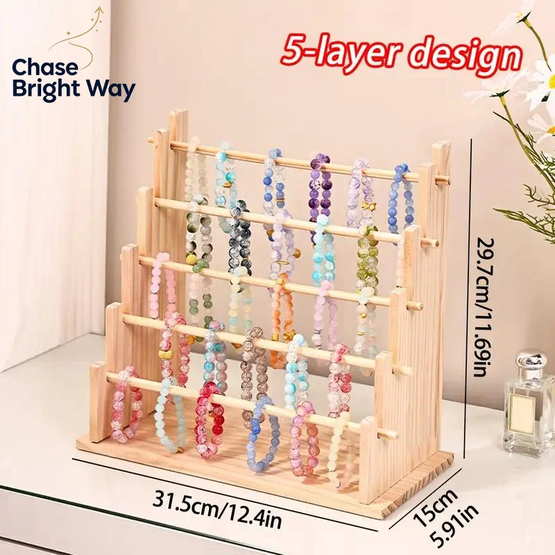 Wooden Bracelet Display Rack Stable Base Ideal for Jewelry Lovers Home Shop Collection Display Storage