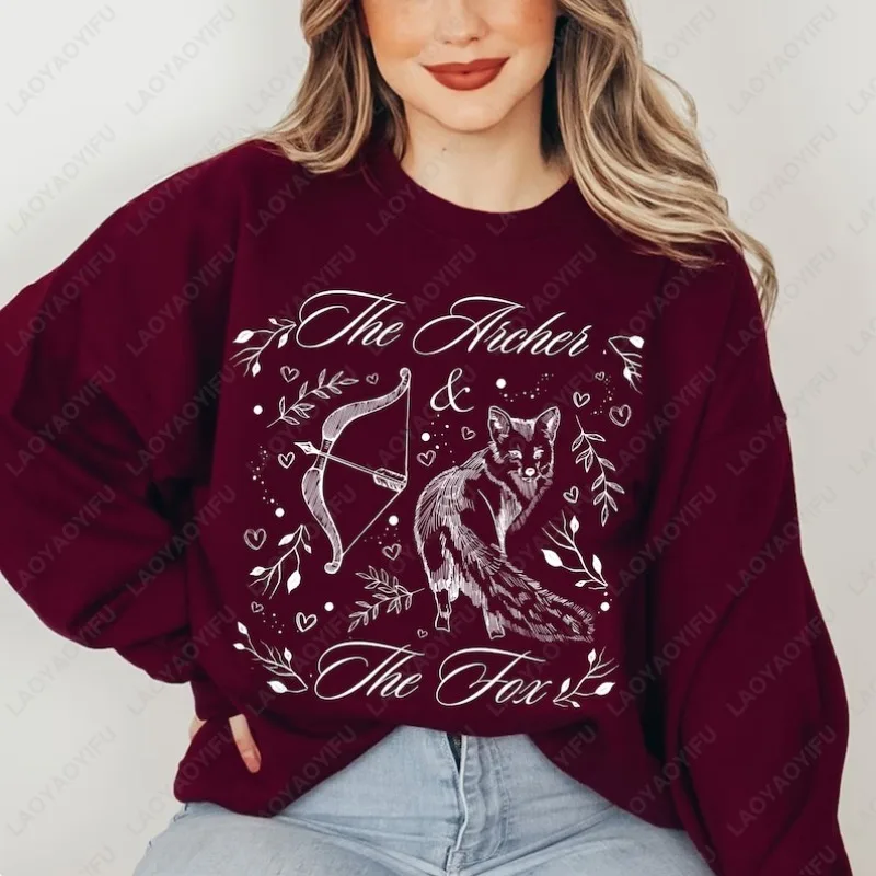 سترة The Ballad of The Archer and The Fox ذات مرة على شكل قلب مكسور قميص كتاب خيالي هدية لمحبي الكتب بلوفرات القراءة #1