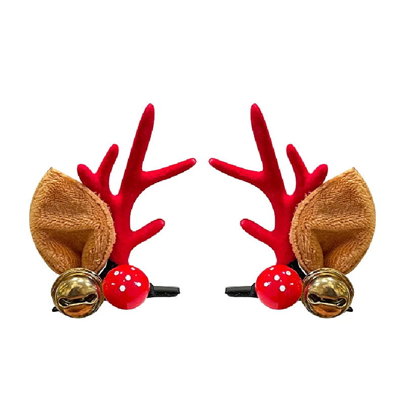 Natal antler barrette hairware ano novo meninas hairgrips mulher festa ornamento acessórios natal grampos de cabelo veado orelha hairpins