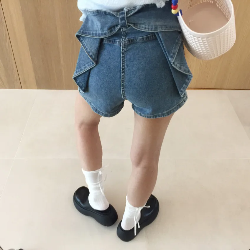 

Summer 2026 High Waist Slim Fit Denim Shorts Women's Chic Casual Style Knot Tummy Control Short Jeans