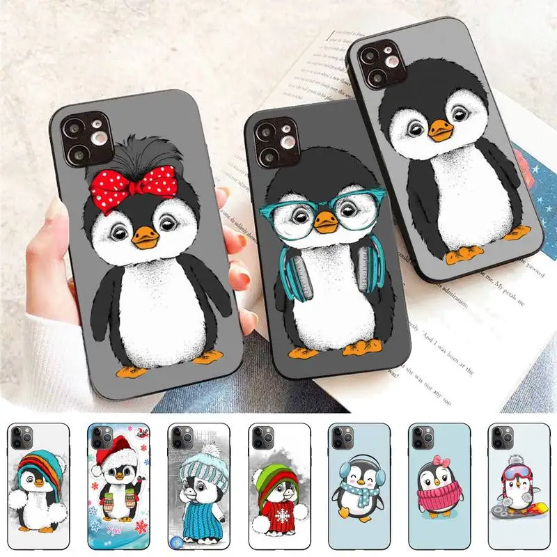 

Penguin Kawaii Cute Phone Case for iPhone 11 12 13 Mini Pro Max 8 7 6 6S Plus X 5 SE 2020 XR XS Funda Case