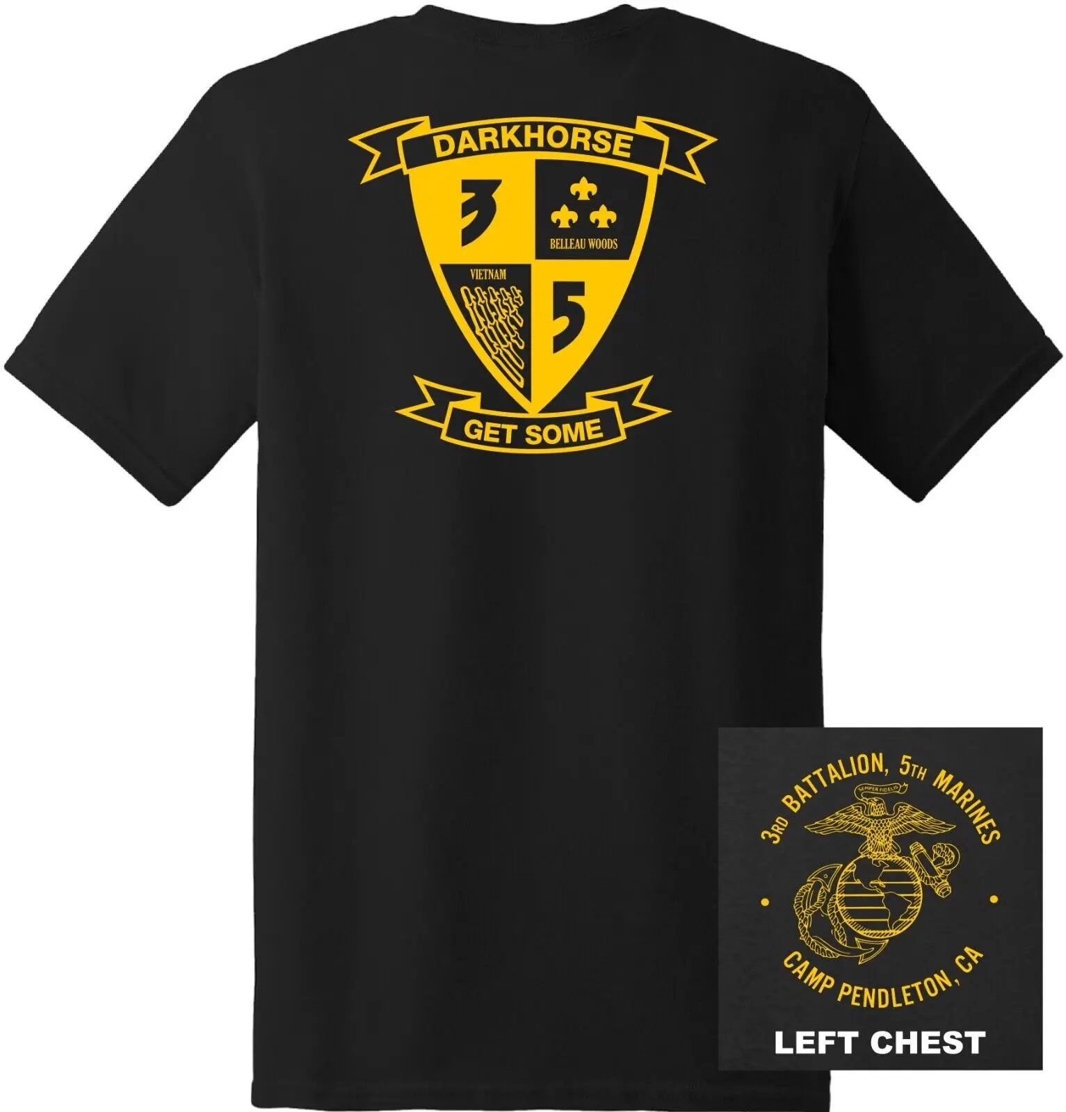 US Marine Corps, 3rd Battalion, 5th Marine Regiment T-Shirt 100% Cotton O-Neck Short Sleeve Summer Casual Mens T-shirt