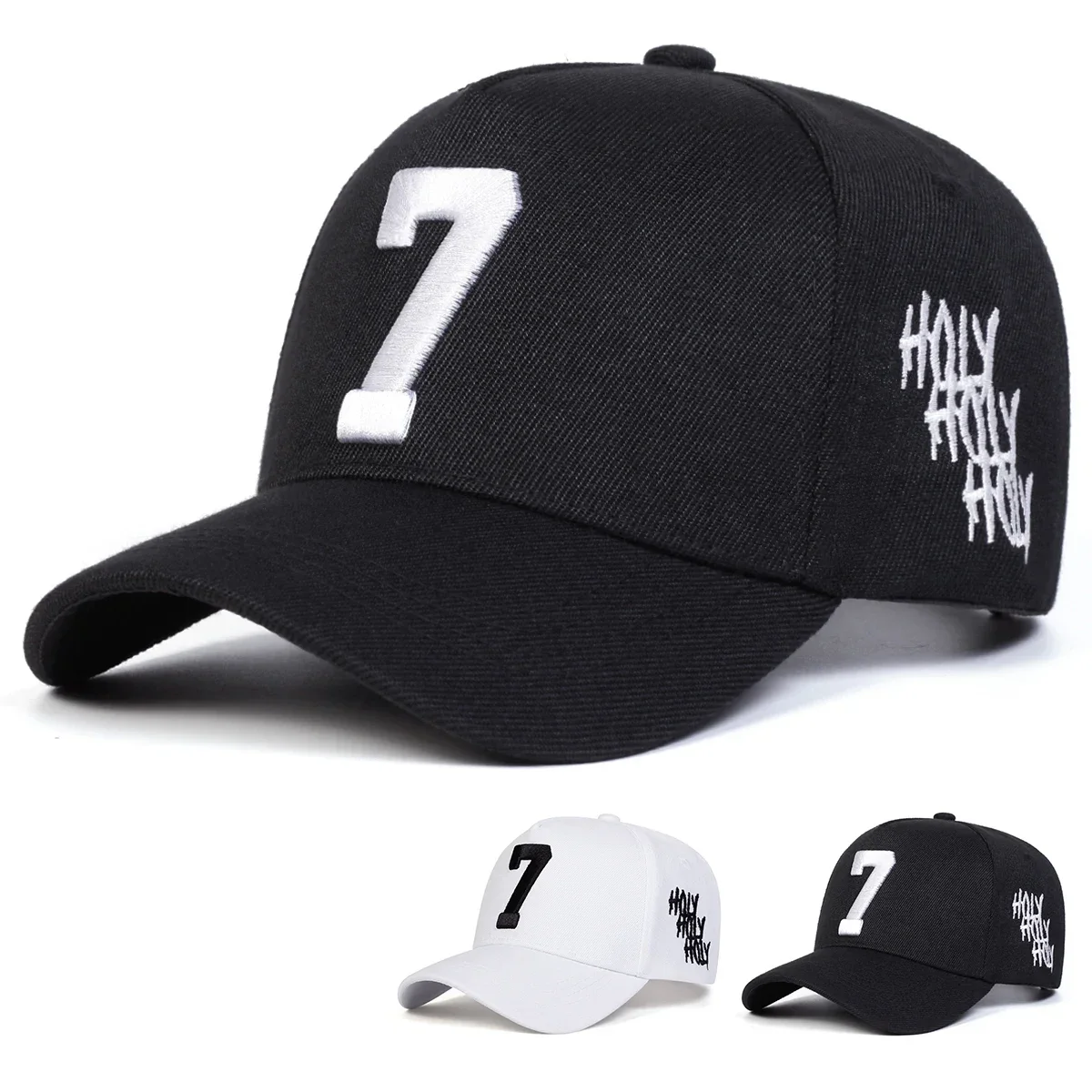 Casquettes de baseball unisexes avec broderie 7 lettres HOLY, ajustables, décontractées, pour le printemps et l'automne, protection solaire, casquette de sport
