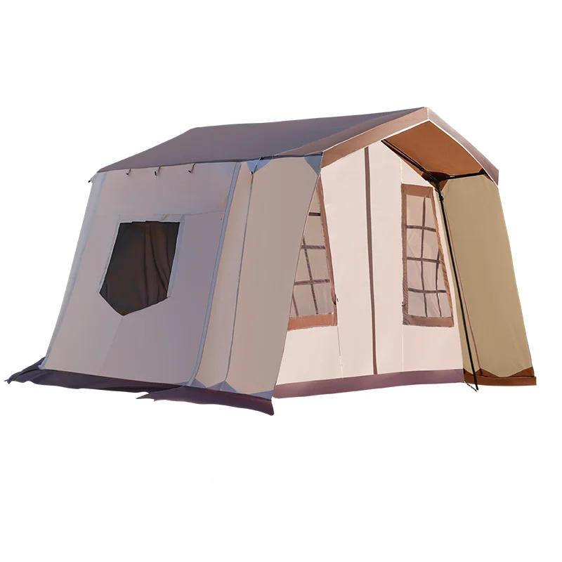 

Small Luxury Canvas Family Outdoor One Bedroom One Window Cottage Tent Large Cabin Shaped Camping Tent