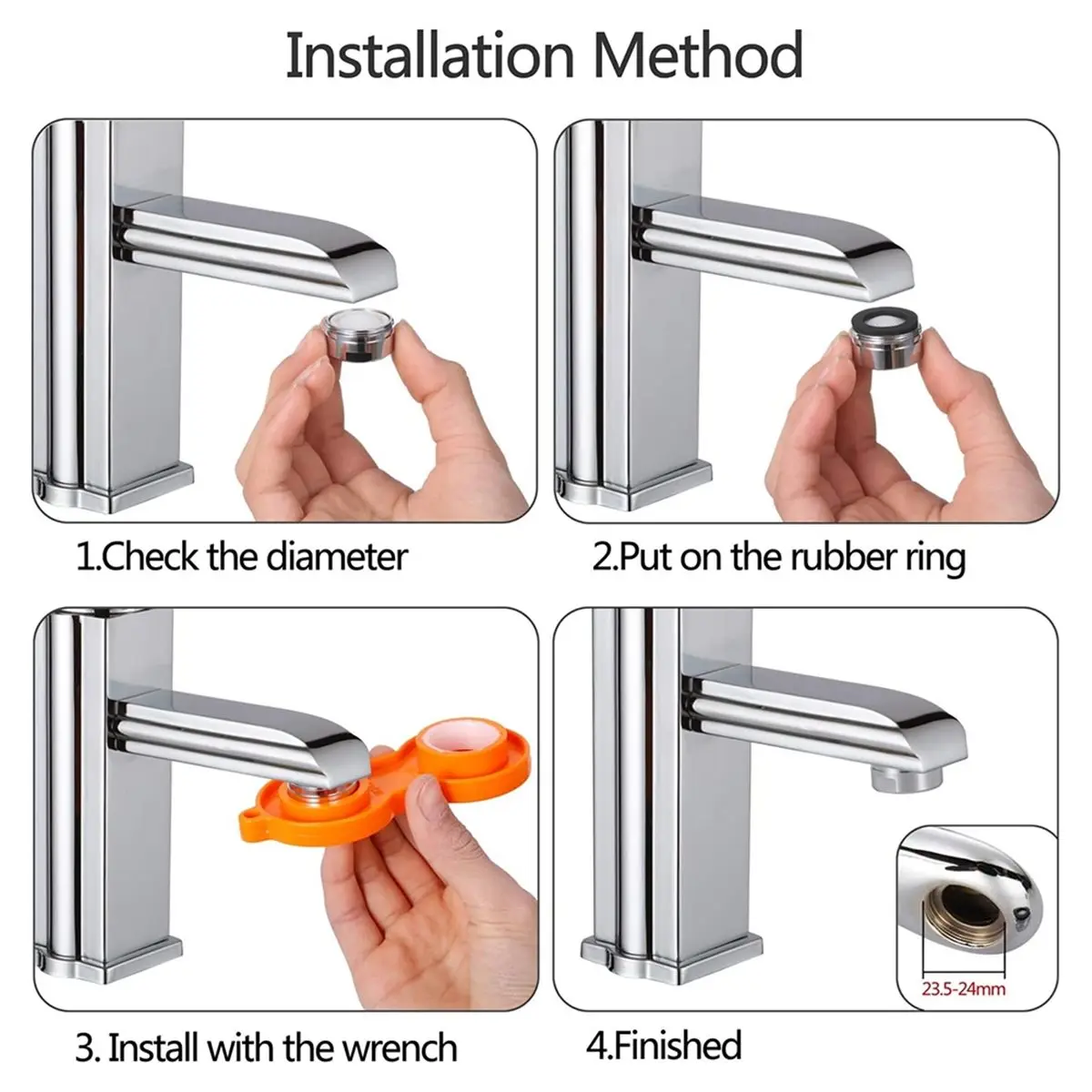 【AT48】 NEW M24 Sink Aerator Replacement Kit 12 PCS Brass Aerators with Wrench for Kitchen & Bathroom Faucets