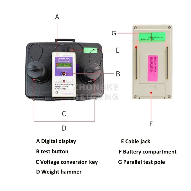 Gold Seller ACL-800 Environment&Megohmmeter,Relative Humidity Temperature Resistance,Surface Resistance/resistivity Tester
