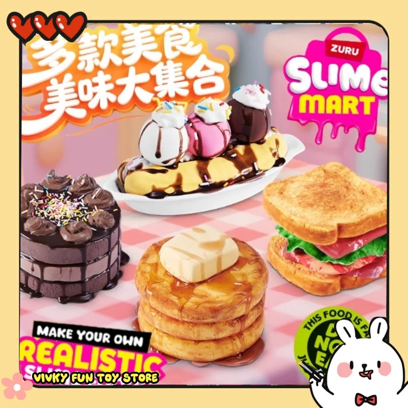 Diy Mystery Box Slime Mart Fidget Toy Blind Box Slime Pizza Burger And Donut Diy Baking Festival Gift