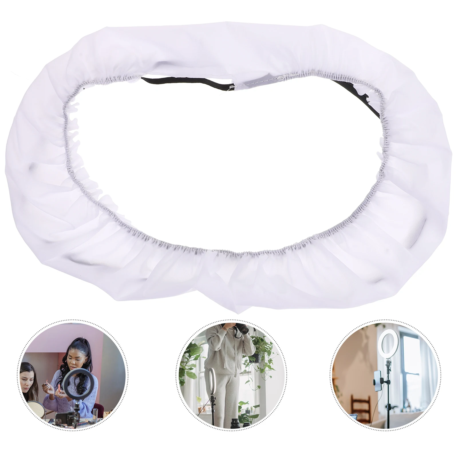 

Foldable Ring Flash Diffuser 14 Inch White Nylon Portable Reflector for Portrait Photography Softbox