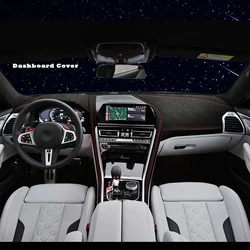LS AUTO Custom in Alcantara Dashboard Cover Wrap for BMW 8 series G14 G15 G16 M8 2020-2022 DIY Mat Shade Cushion Pad Carpet Cars