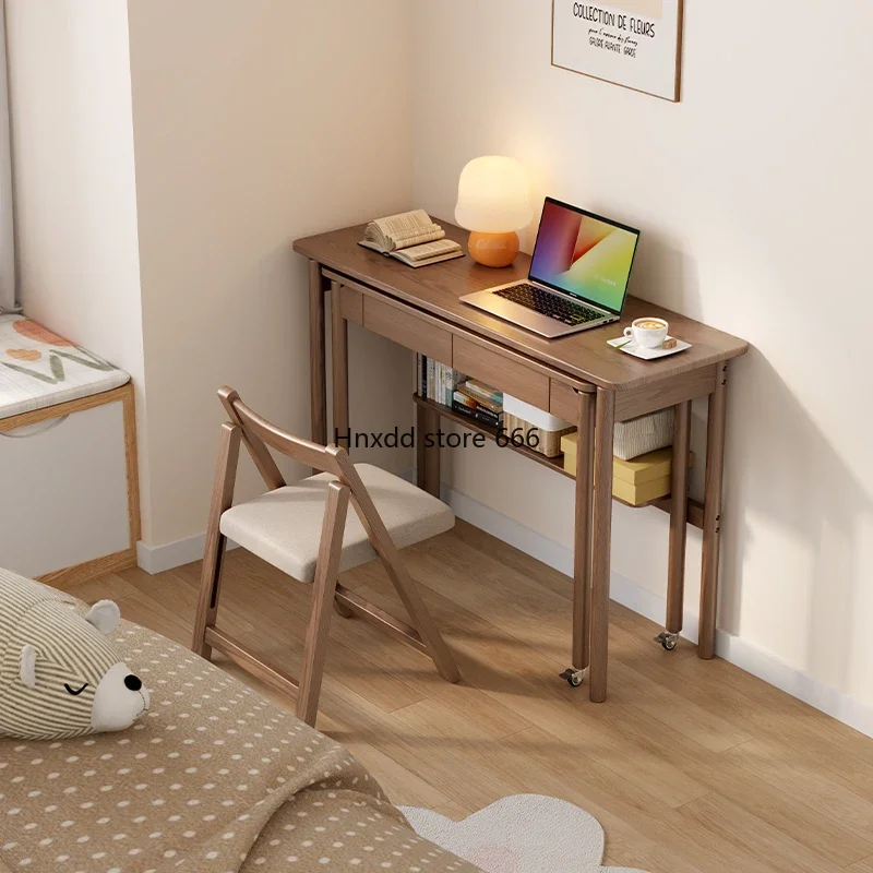 Small apartment desk double layer removable modern home computer desk