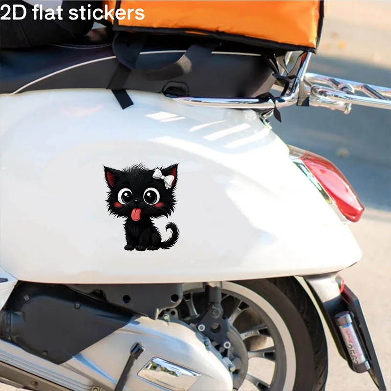 1PC 風変わりな黒い子猫の車用ステッカー、車のフェンダーの屋根用のクリエイティブなペットデカール、車に甘い外観を追加するのに最適です。