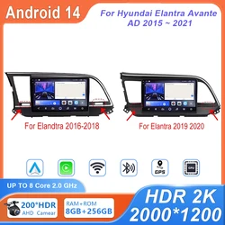 Android Car Radio For Hyundai Elantra Avante AD 2015 ~ 2021 Multimedia Video Player Navigation Carplay Audio Auto Speakers DVD