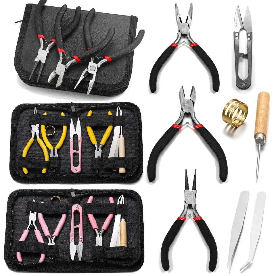 

Jewelry Making Supplies Kits with Jewelry Pliers Jump Ring Opener Awl Thread Scissors for Jewelry Repair Making