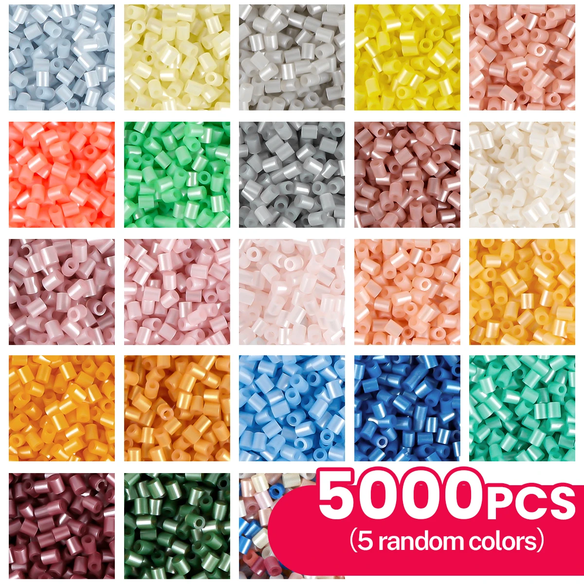 5000pcs 2.6mm mini random 5color mini fuse bead complete set (1000pcs/pack)