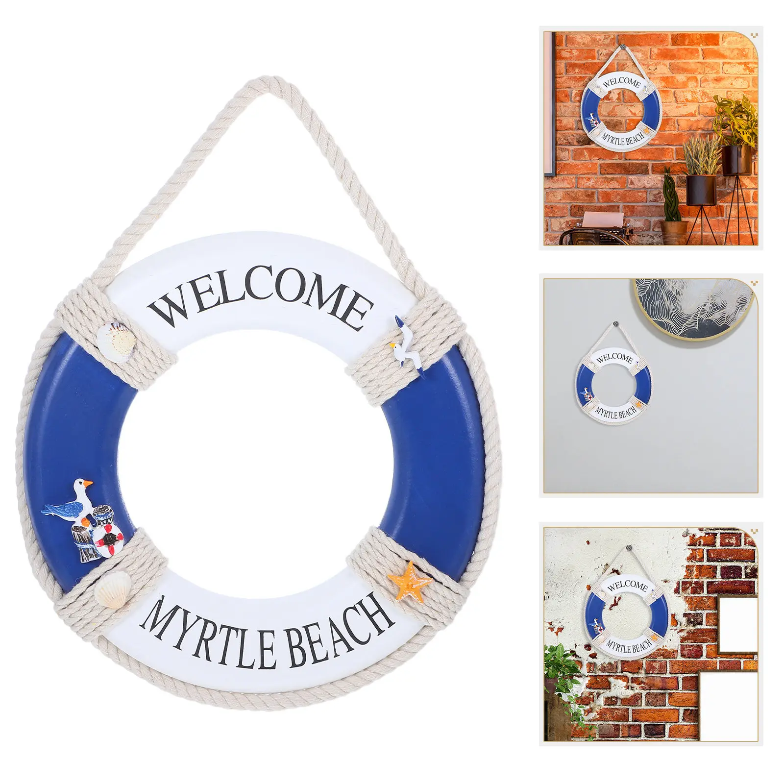 Wooden Wall Art Ocean Themed For Living Room Wall Decor Hanging Mediterranean Style Nautical