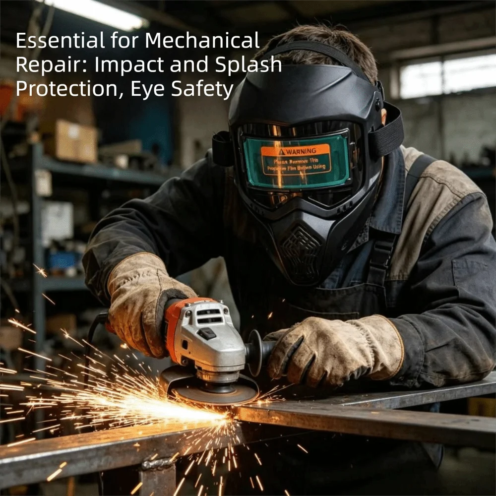 Face Protector Auto Darkening Welding Helmet Detachable Head-mounted Welder Mask Impact Resistant Large View Welding Face Shield