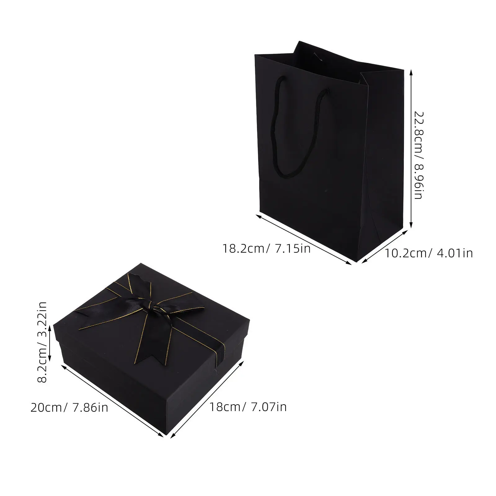 1Sets Sturdy Black Rectangular Bow-Topped Gift Box Lid Ideal for Small Items Lipstick Jewelry Wedding Favor Holiday