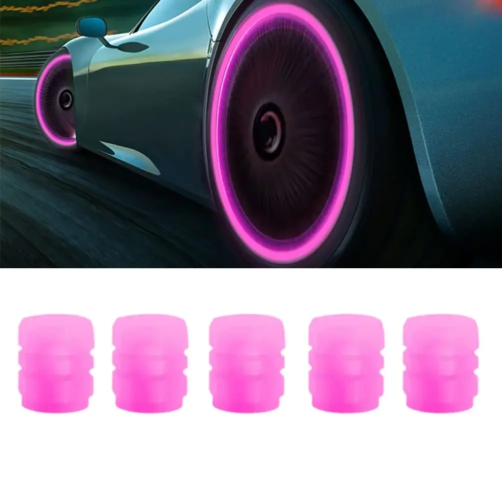 16/20/40Pcs Mini Luminous Tire Valve Caps Car Motorcycle Colorful Glowing Valve Cover Tire Wheel Hub Styling Decor Accessories