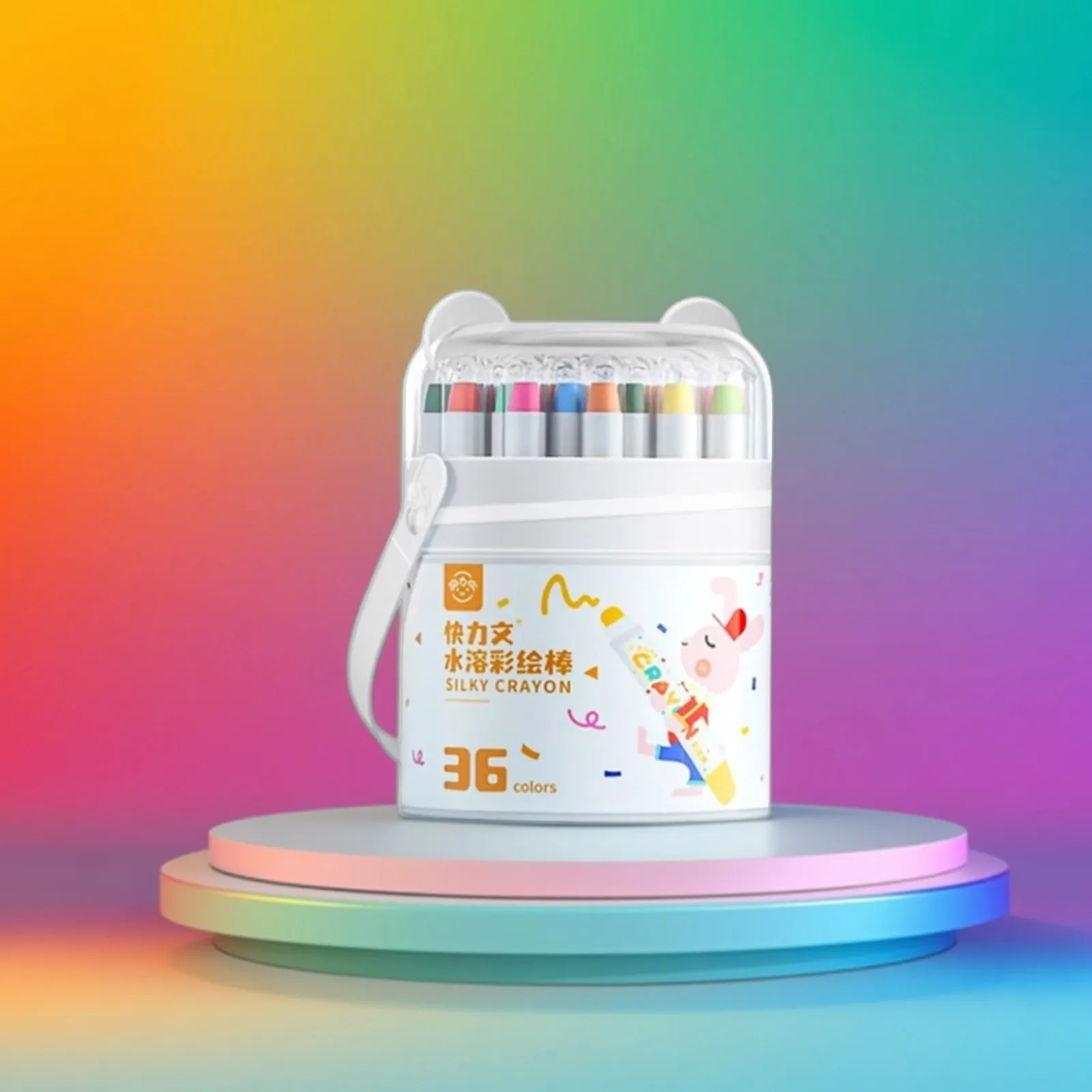 

Children's Crayon Oil Painting Stick 12/24/36/48 Color Portable Barrel Not Dirty Hands Safe Washable Colorful Stick Art Supplies