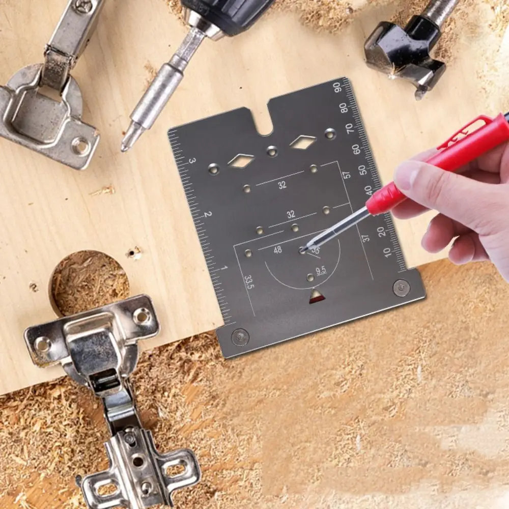 

Алюминиевый сплав, 35 мм, ограничительная рама для шарнира, идеальный дырокол, направляющая для сверла, локатор, необходимый шаблон для маркировки оборудования