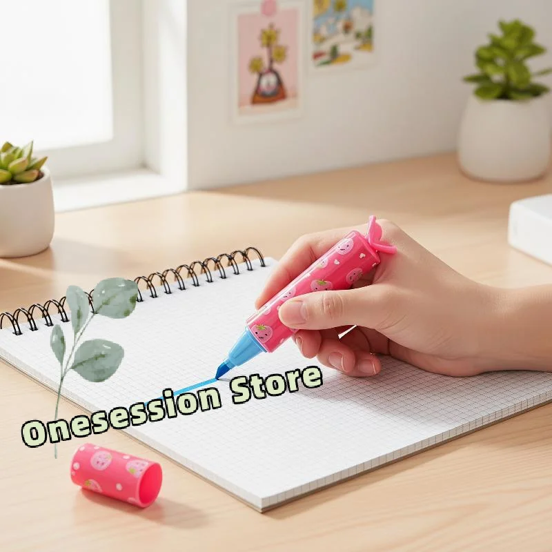 6pcs Colorful Candy Pastel Highlighter Set Chisel Tip Cute Mini Marker Pens for Teens Homework Planner Journal School Supplies