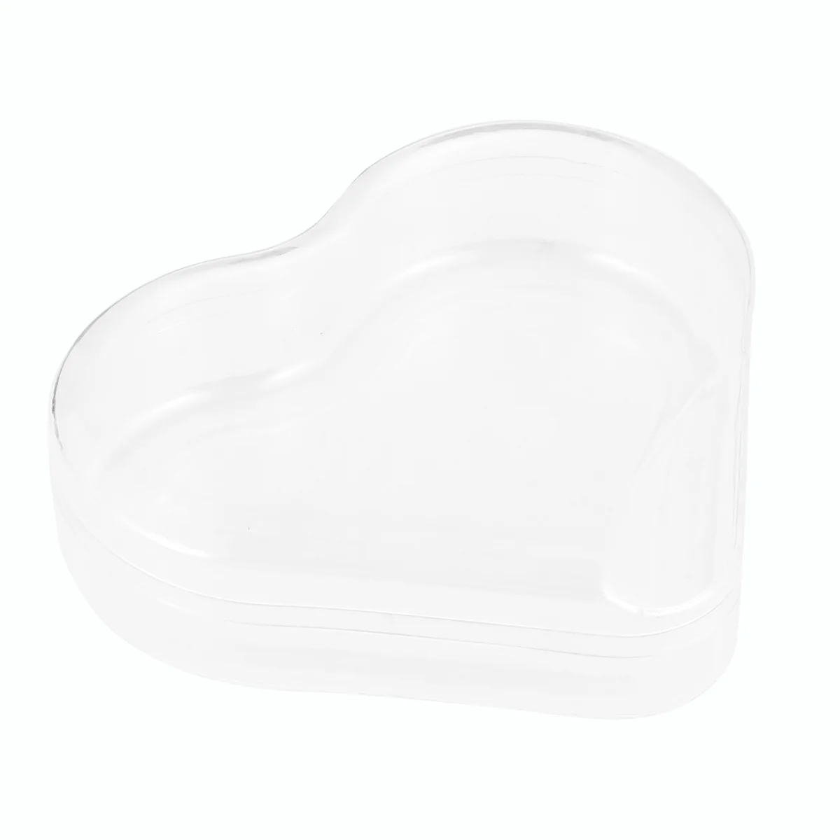 5Pcs Transparent Heart Shape Plastic Storage Boxes Mini Jewelry Case Compact Organizer for Rings Buttons Coins