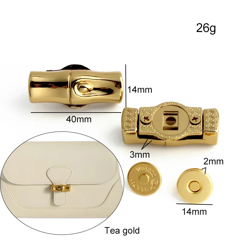 Chocolate,Round Shape Metal Twist Locks For Women Handbags Shoulder Purse Magnetic Turn Lock Buckles DIY Craft Bags Accessories