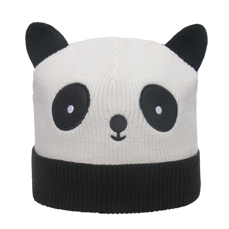 New Cartoon Animal Panda Cap Kawaii Unisex Fashion Woolen Cap Knitting Pullover Hat Warm Hats Autumn Winter Accessories