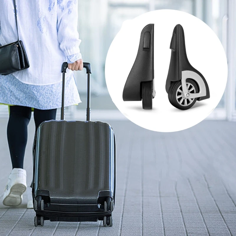 1 Pair PVC Luggages Swivels Wheels Travel Suitcase Caster Wheels Replacement for DIY Luaggage Suitcase Repairing Accessories