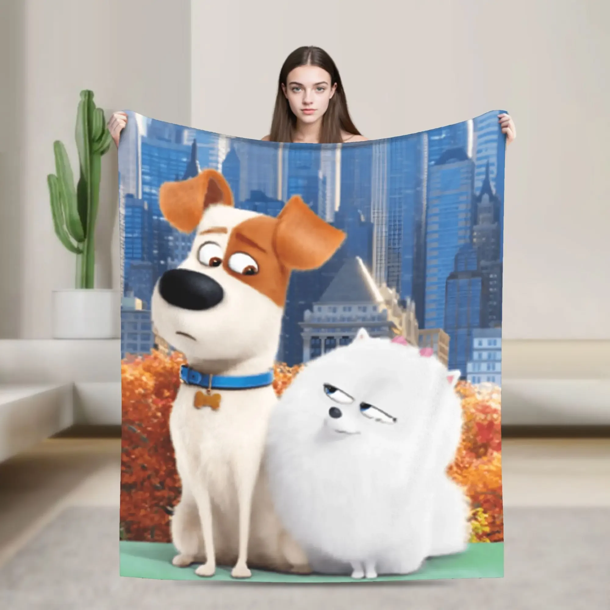 

Мягкое теплое одеяло, фланелевое покрывало для кемпинга, секретная жизнь домашних животных, аниме, мультфильм для спальни, дивана-кровати, покрывало