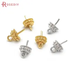 Full Length 9MM 11MM 18K Gold Color Brass with Half Hole Pins Beads Caps Diy Jewelry Making Findings Accessories Wholesale