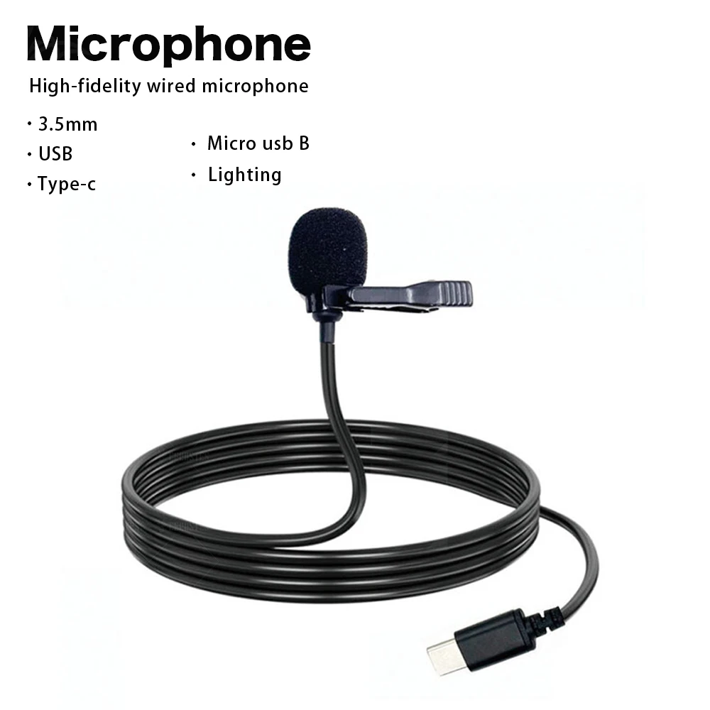 

High Fidelity External Microphone Sport Camera Action Camera type-c Micro USB Connector Cable Length 1.5M