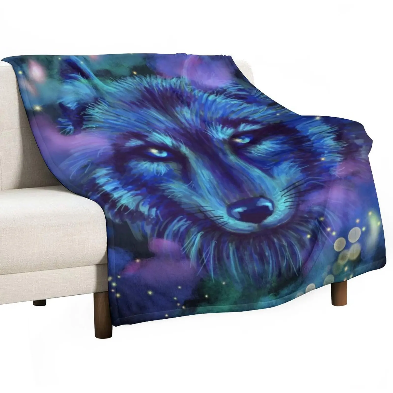 

Astral Wolf Throw Blanket Blanket Fluffy Blanket Sofa