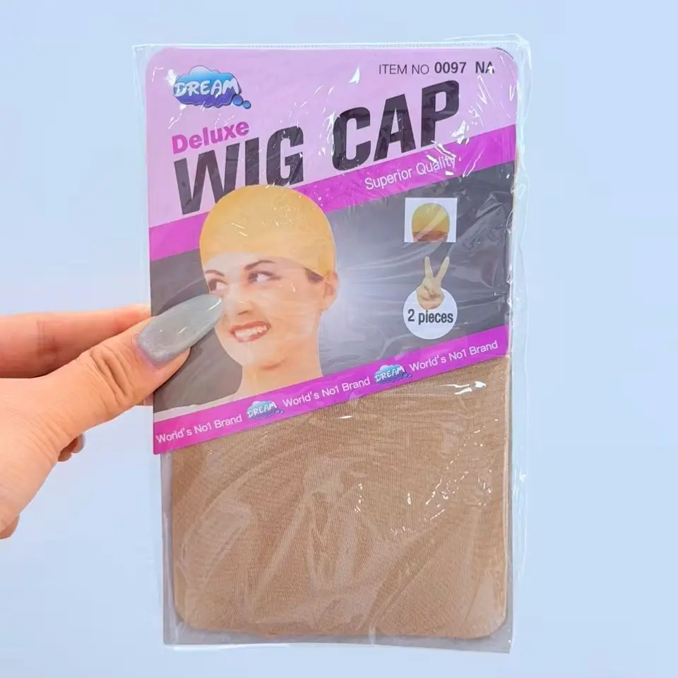 2pcs/Bag Ventilated Nylon Wig Cap Hair Net For Hair Wig Nets light Brown Stretch Mesh Wig Cap For Making Wigs
