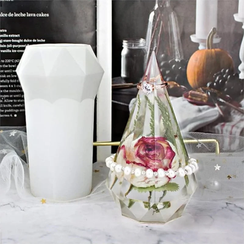 DIY Diamond Cone Silicone Mould Crystal Crystal Epoxy Resin Mould High Mirror Cone Mold