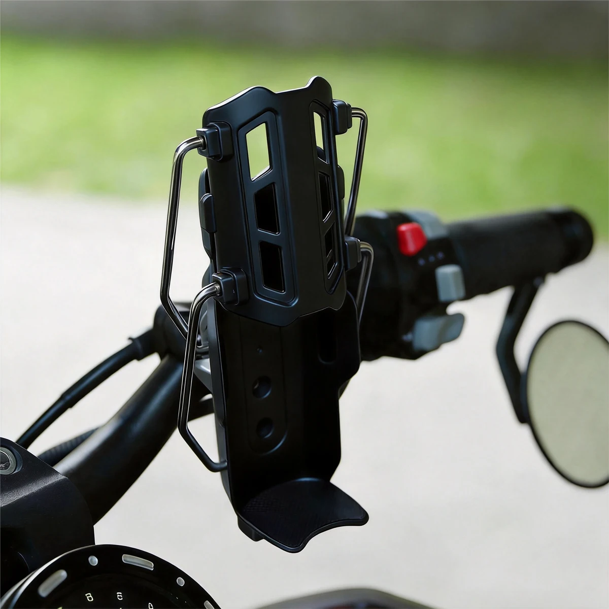 Universal Adjustable Motorcycle Water Bottle Holder - Handlebar Mount Drink Cup Cage for Bike Scooter ATV