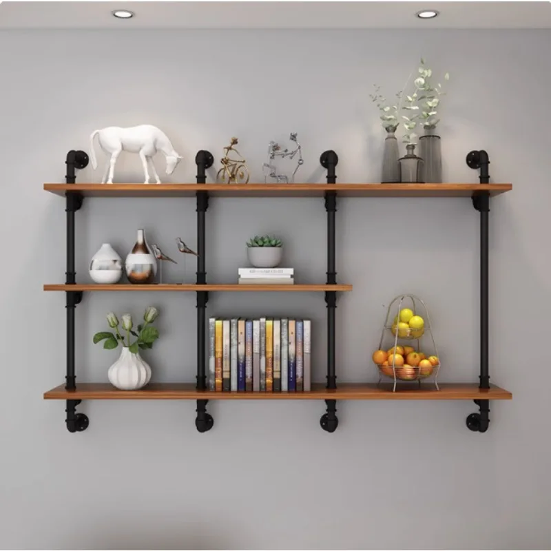 

Wall shelf living room wall hanging multi-layer storage retro hanging bookshelf dining room decoration baffle rack