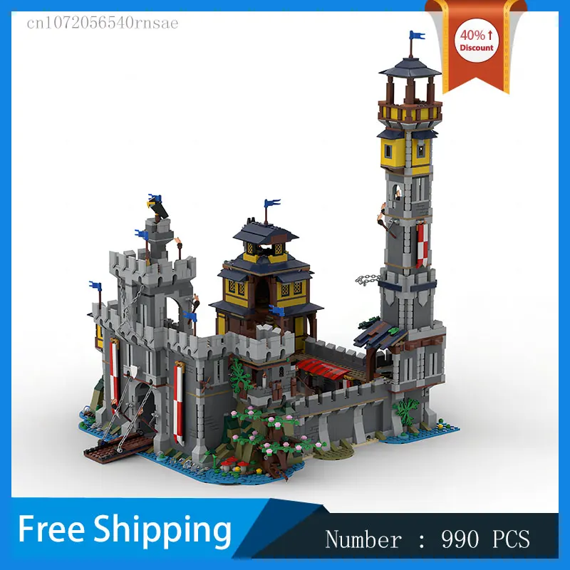 MOC Building Blocks High Tower Castle Medieval Architecture Modular Model DIY Bricks Street View Series Birthday Present Gift