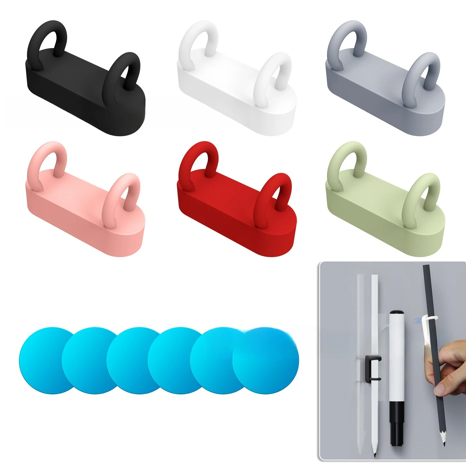 

Multifunctional Silicone Pen Holder Fountain Pen Marker Pen Universal Pen Insert Removable Whiteboard Pen Holder Pen Holder