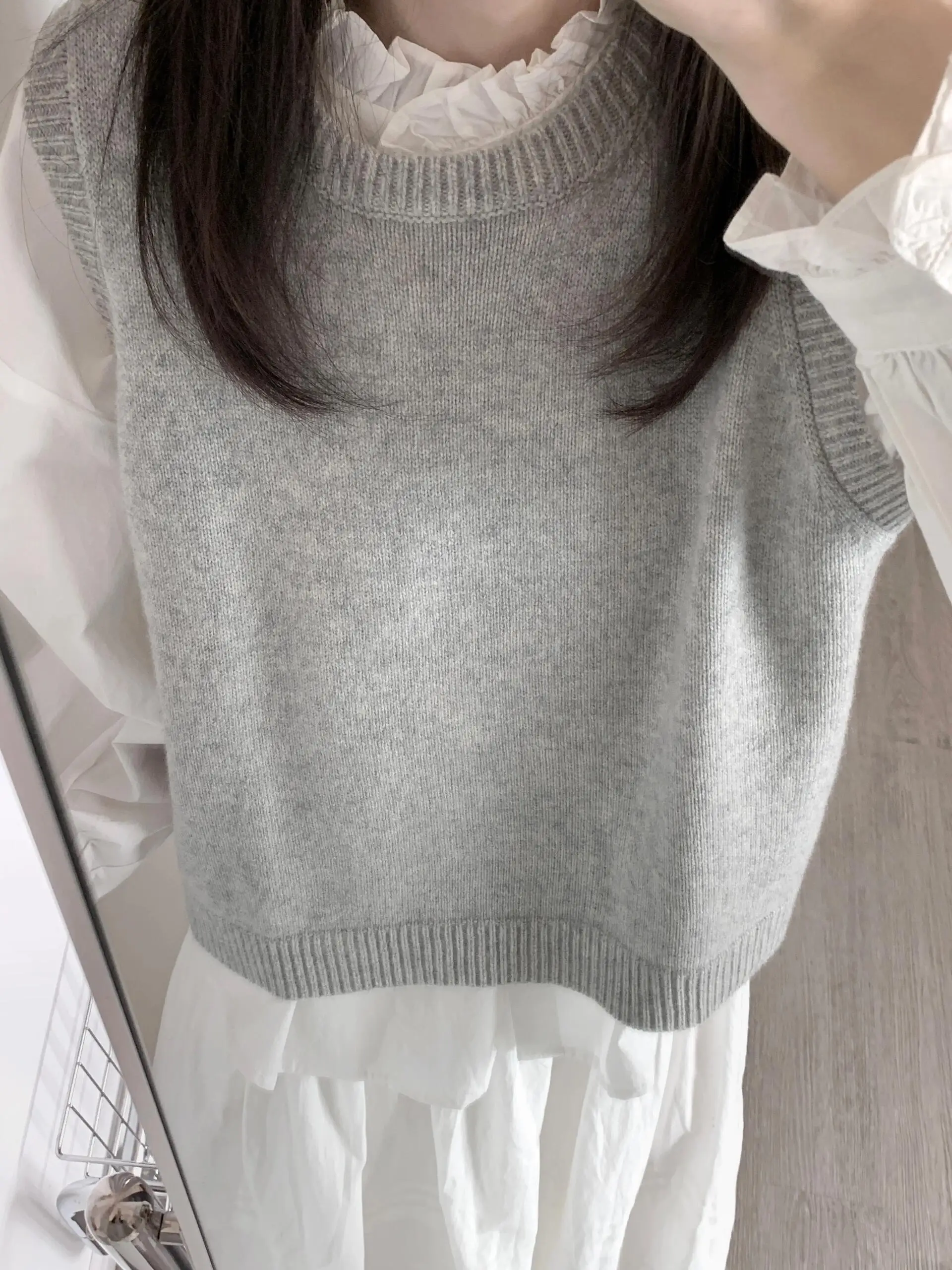 

00 Wool round Ne Svel Knitted Sweater Women's Loose Fit Comfortable Sle Autumn Winter New Arrival Girls Top