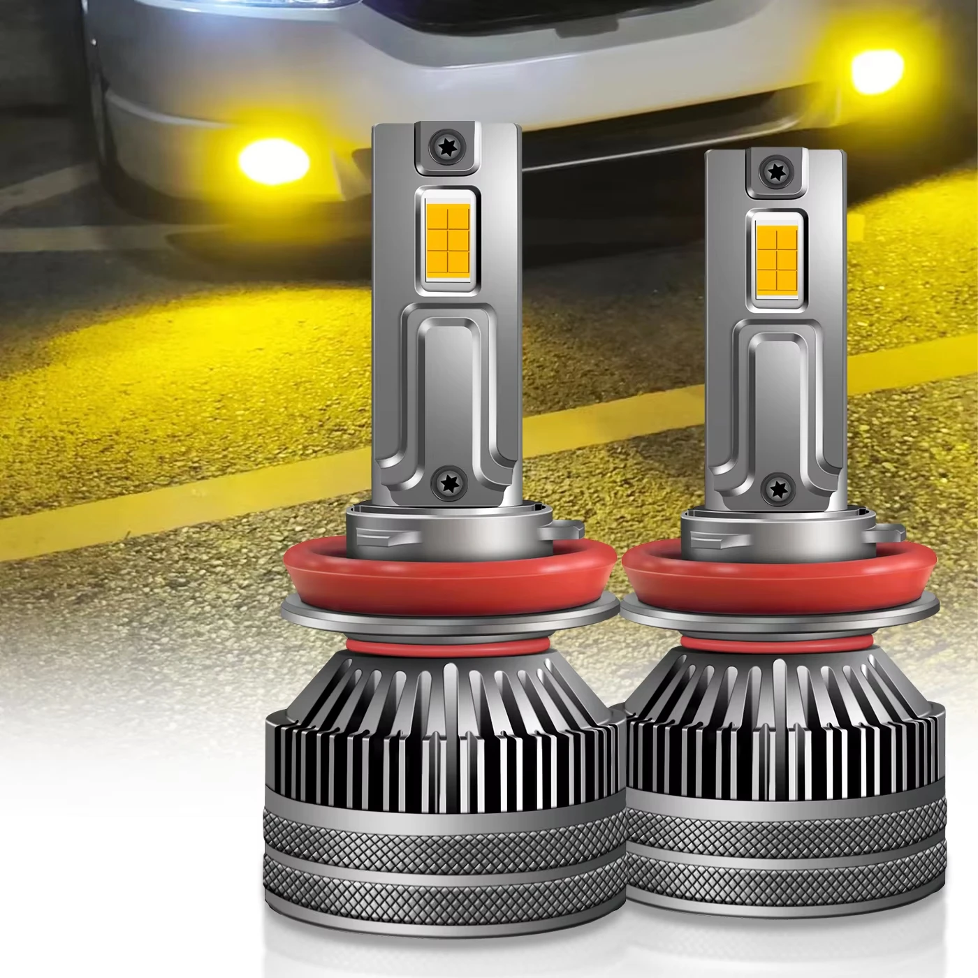 

High power H11 H7 9005 H1 LED headlight kit, dual copper tubes, 120W, car lights lamps, white yellow 3000K