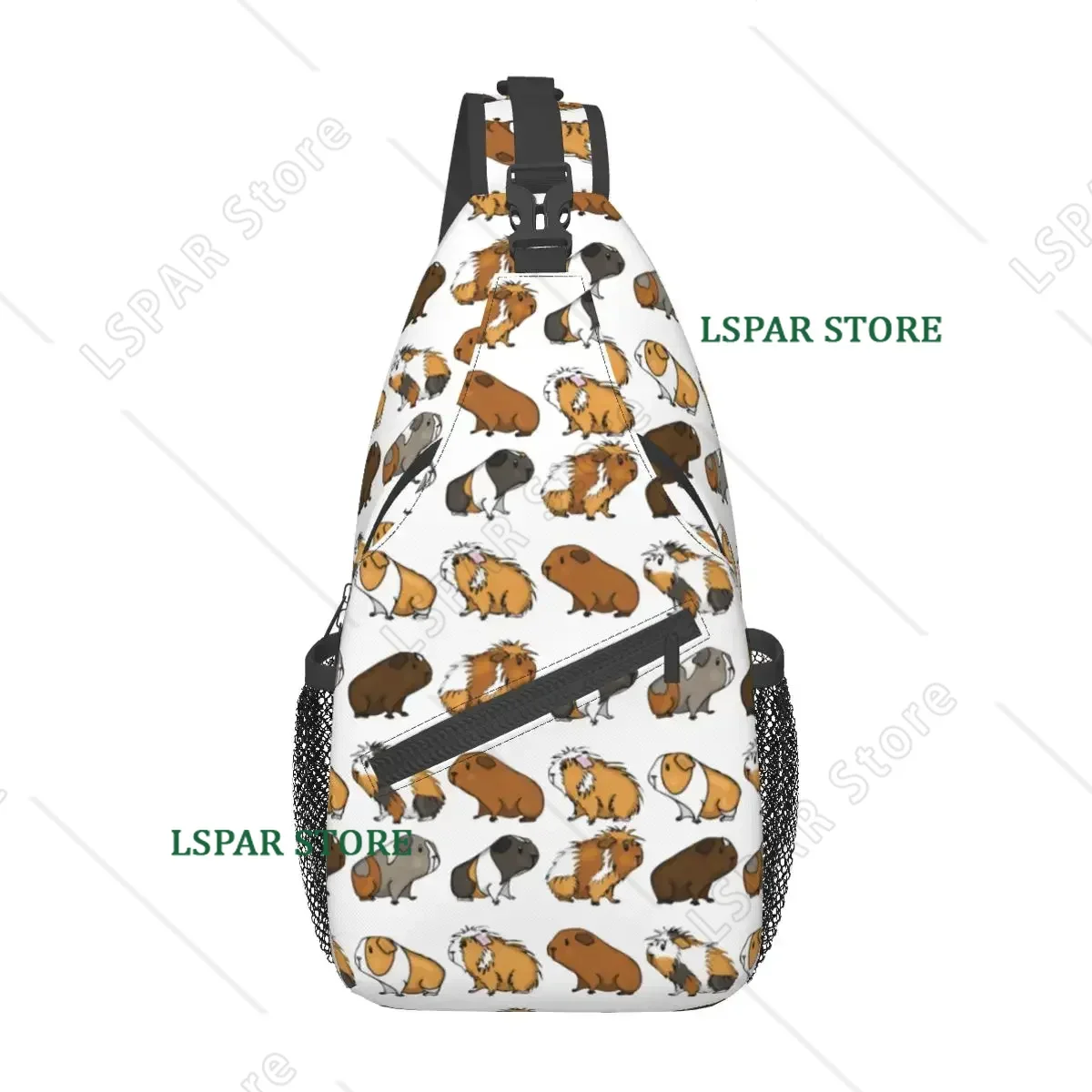 Guinea Pig Kawaii Crossbody Sling Bag Printed Chest Bag Cute Animal Lover Shoulder Backpack Daypack Hiking Travel Travel Bookbag