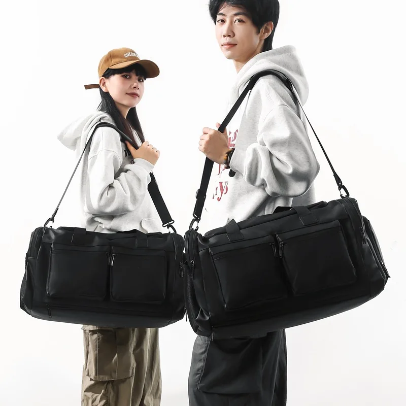 Large Capacity Travel Tote Men's Sports Fitness Crossbody Bag Basketball Train Equipment Bag Multi Pocket Waterproof Luggage Bag